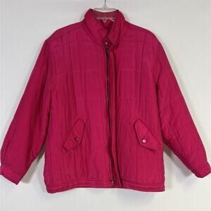 Clio VTG Puffer Coat Lightweight Size M Pink Silk Barbie Dopamine Colorful
